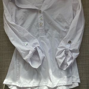 Women’s white half button
